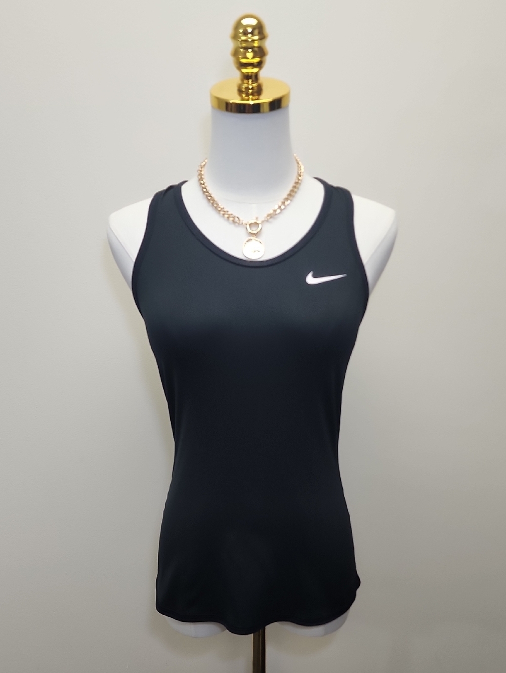 Nike Dri-FIT Black Racerback Athletic Tank Top Sheer Back Size XS